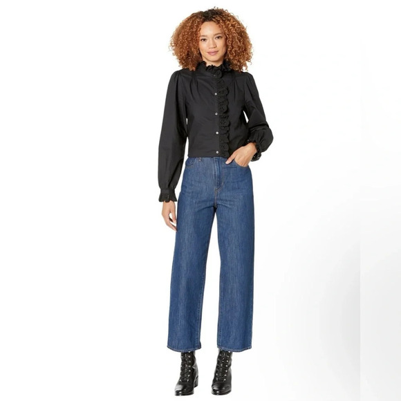 Joie Amiens Cotton Ruffle Detail Top - Picture 4 of 6